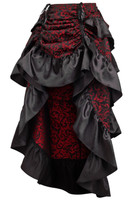 Red Brocade Neitherworld Hi-Low Skirt