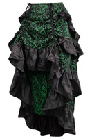 Green Brocade Neitherworld Hi-Low Skirt