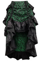 Green Brocade Neitherworld Hi-Low Skirt