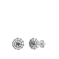 Sterling  Spiderweb Stud Earrings