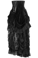 Velvet Victorian Bustle Corset Skirt