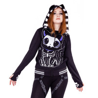 Skeleton Cat Hoody