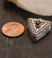 Sterling Bali Locket Box Garnet necklace