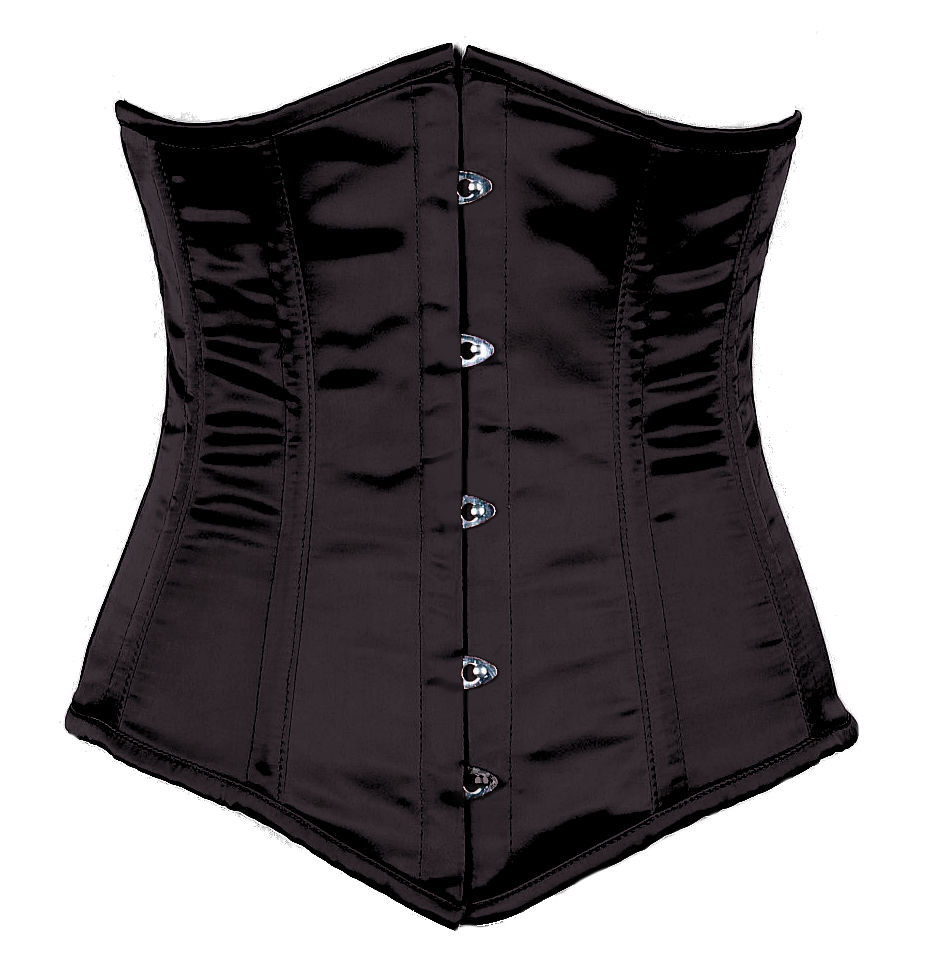 Black Stretch Satin Corset