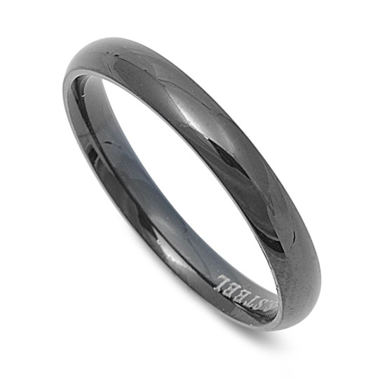 black stainless steel ring