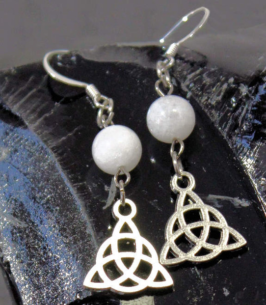 Moonstone Triquetra Earrings