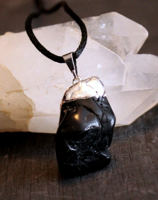 Black Tourmaline Tumbled Necklace