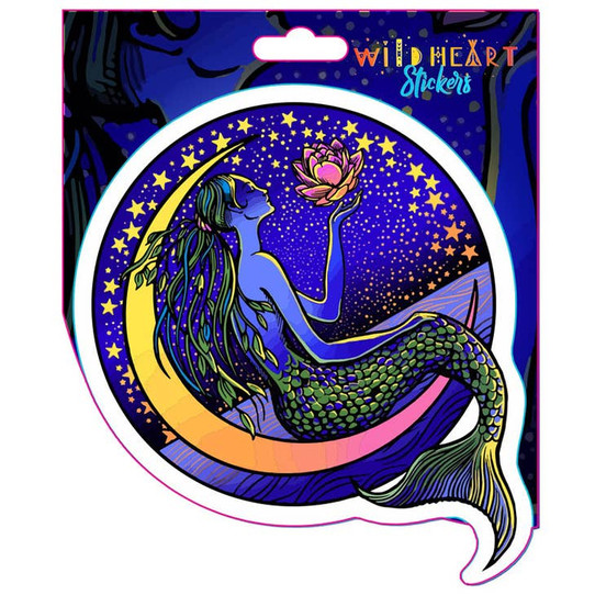 Mermaid on the Moon Window Sticker
