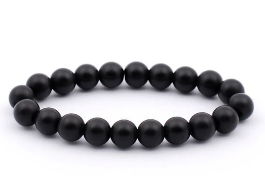 8 mm Matte Black onyx  bracelet