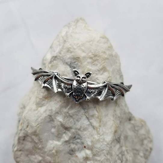 Goth Bat and Spiderweb Bangle Bracelet