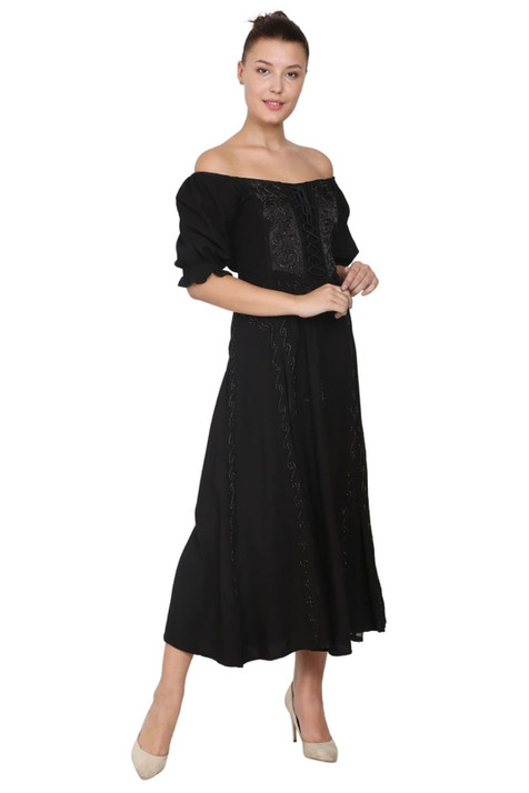 Black Celtic Cap Sleeve Renn dress