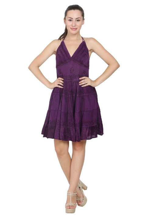 Mid Length Purple Sleeveless Renn dress