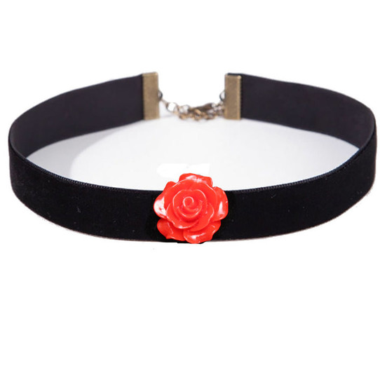 Red Velvet Rose Choker