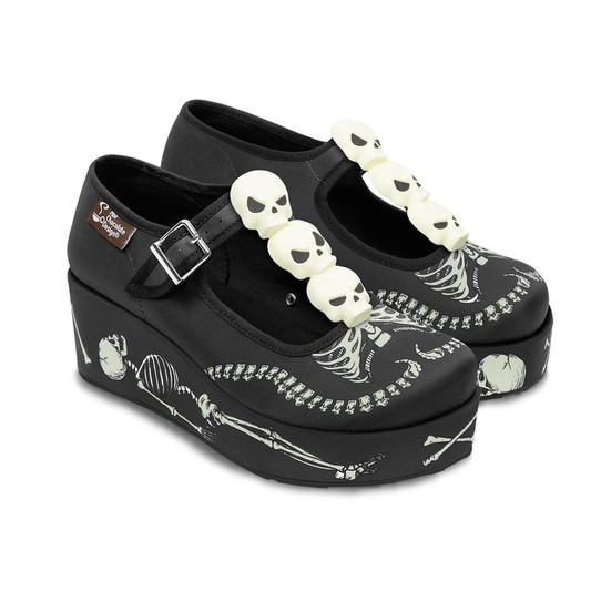 Skeletons Under your Bed  Mary Jane Platforms