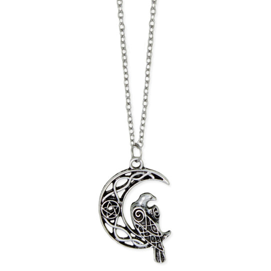 Raven on the Moon Necklace