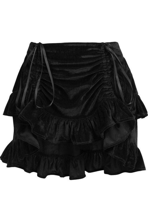 Black Velvet Mini Skirt