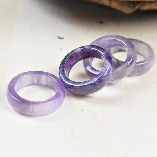 Genuine Amethyst Band Ring