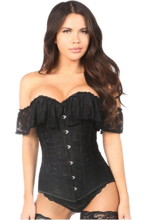 Off Shoulder Black Lace Corset