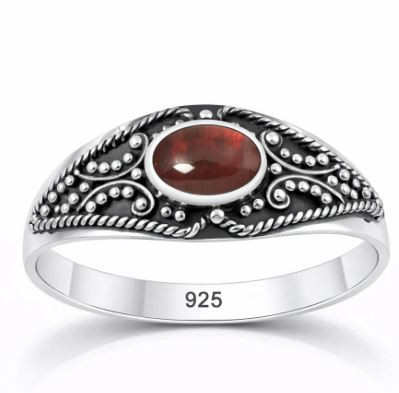 Wuthering Garnet Sterling Silver Ring