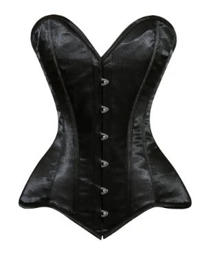 Black Satin Sweetheart Neckline Corset