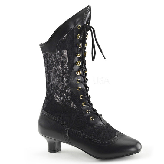 black victorian lace boots side