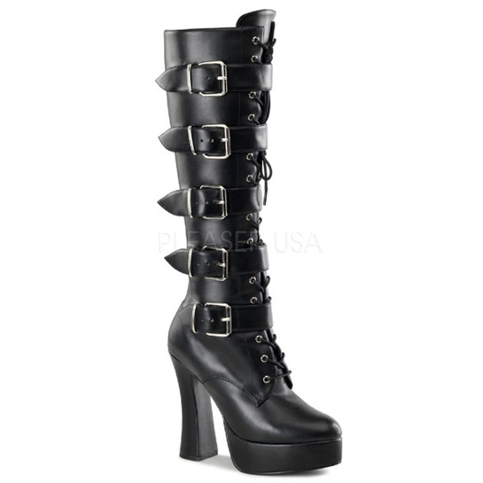 Five buckle boots with chunky heel