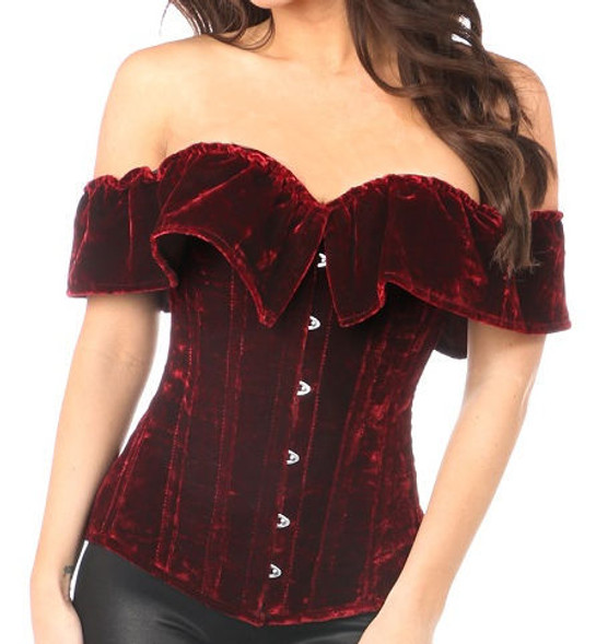 Wine and Roses Velvet Steel boned Corset S,M XL-6X