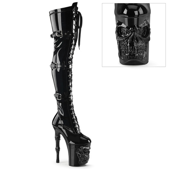 So Much Death Patent Thigh Hi Boots