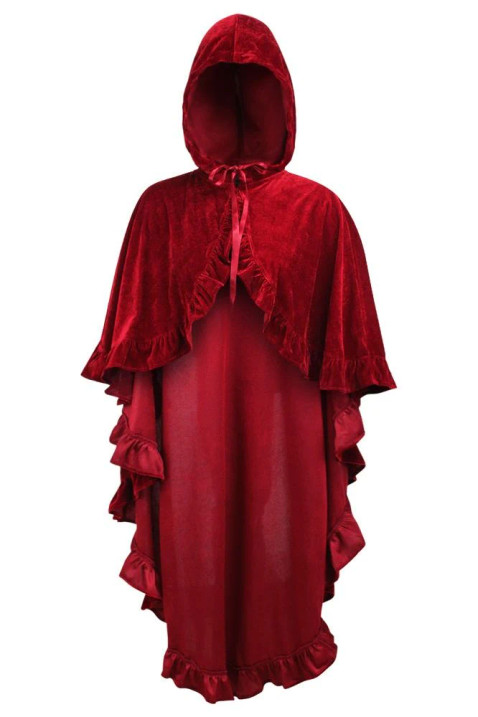 Distingué Dark Red Velvet Cape