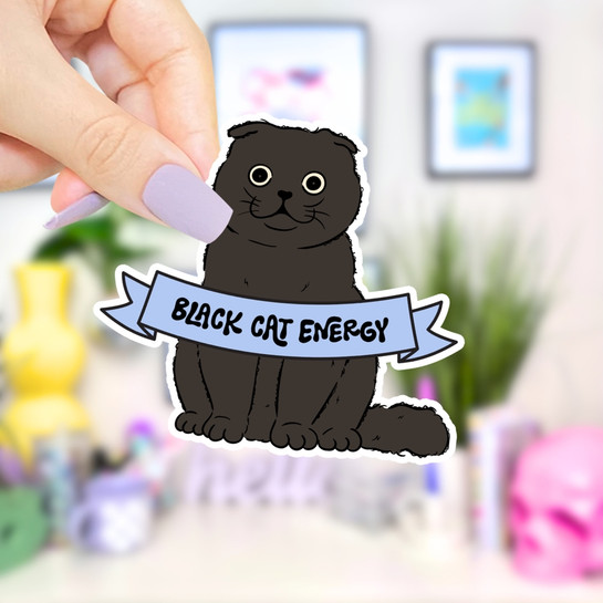 Black Cat Waterproof Vinyl Sticker