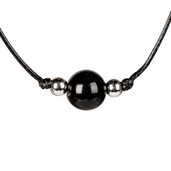Single Bead Obsidian Necklace