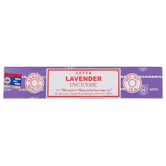 image of a box of satya imported lavender incense on a white background