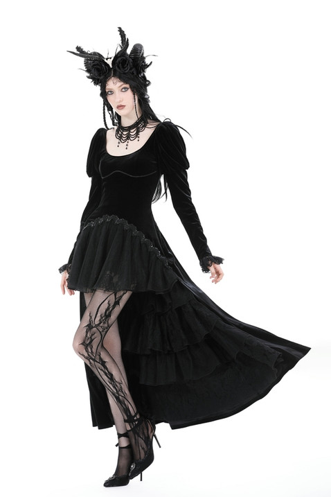 Gothic Puff Sleeve Velvet Dress