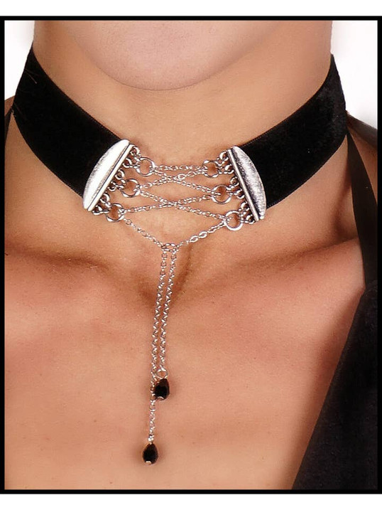 Velvet Corset Chain Choker