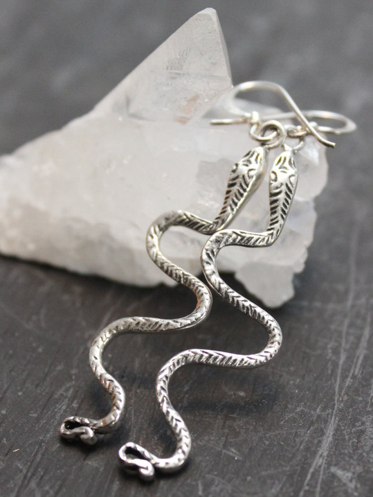 Sterling Snake Dangle Earrings