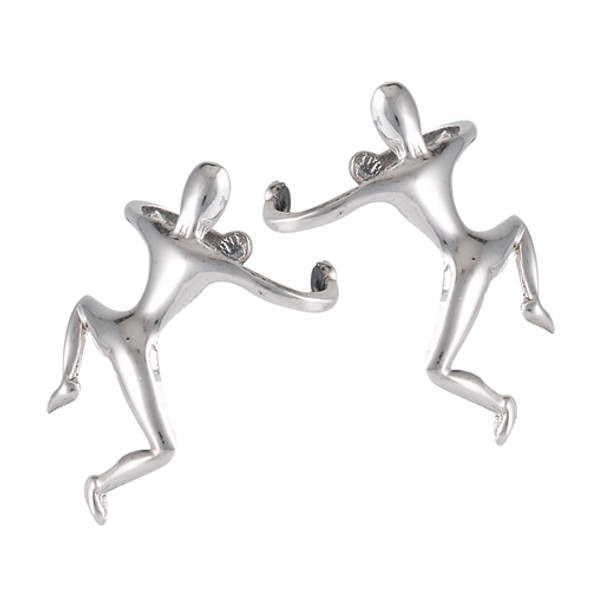 Sterling Climbing Man Ear Cuff Pair