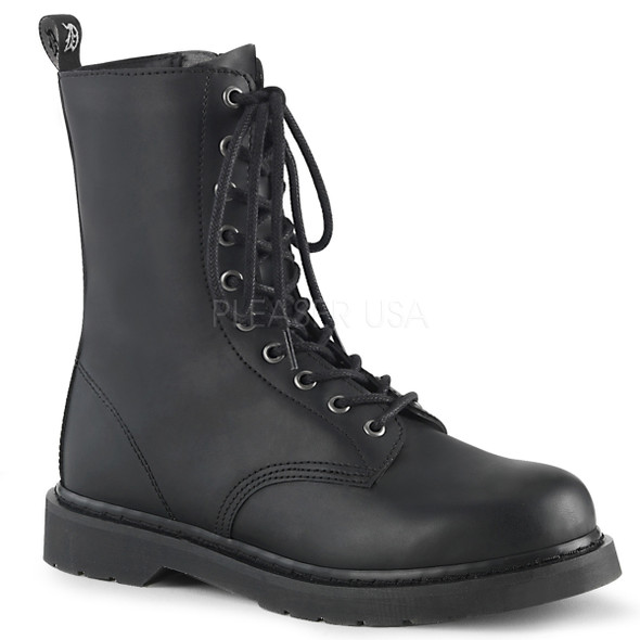 mid calf vegan leather combat boots