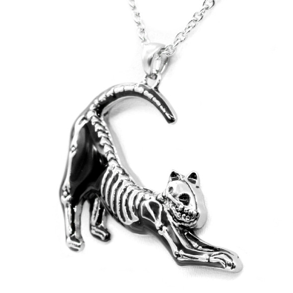 Yoga Cat Skeleton necklace