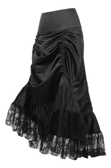 Black Satin Bustle skirt