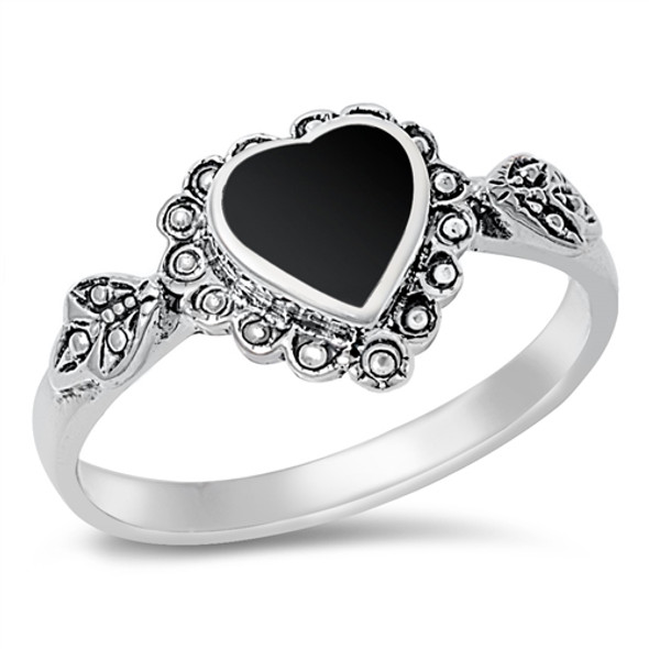 My Cold Black Heart Sterling Silver Ring