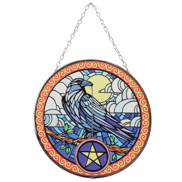 Raven Stained Glass Suncatcher Raven Stained Glass Suncatcher