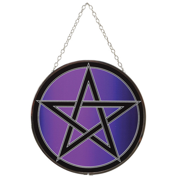 Pentacle Stained Glass Suncatcher Pentacle Stained Glass Suncatcher