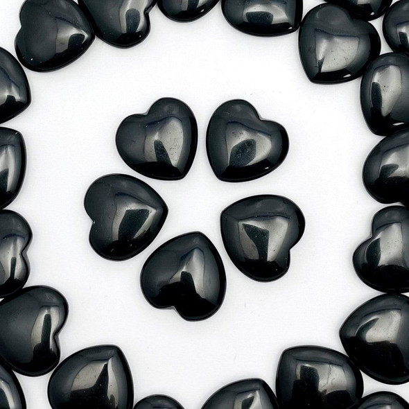 1" Black Obsidian Heart 
