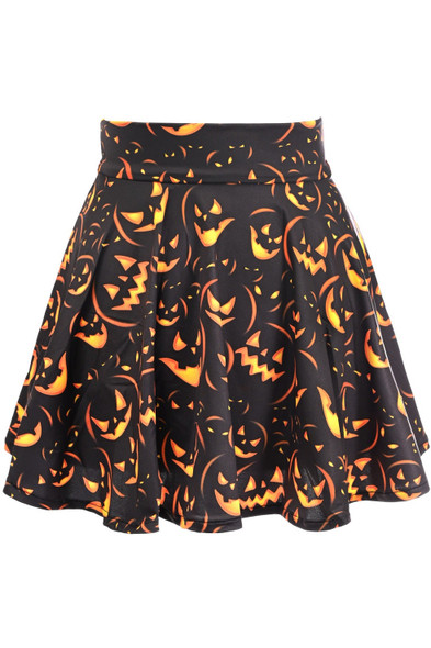 Pumpkin King Stretch Lycra Skirt