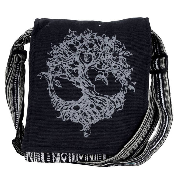 Tree Of Life Crossbody Bag With Flap Closure