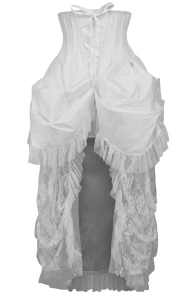 White Wedding  Steel Boned Bustle Corset Skirt