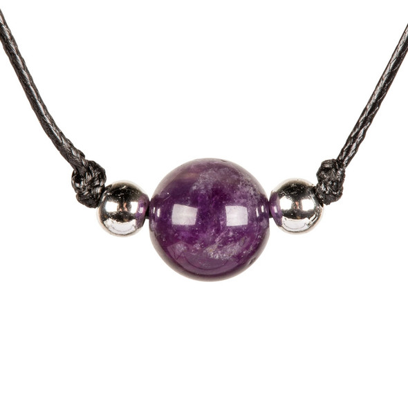 Single Bead Amethyst Necklace