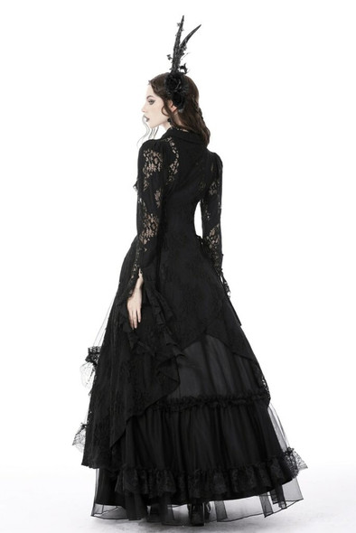 Gothic Romantic BurnOut Sexy Frilly Lace Dress