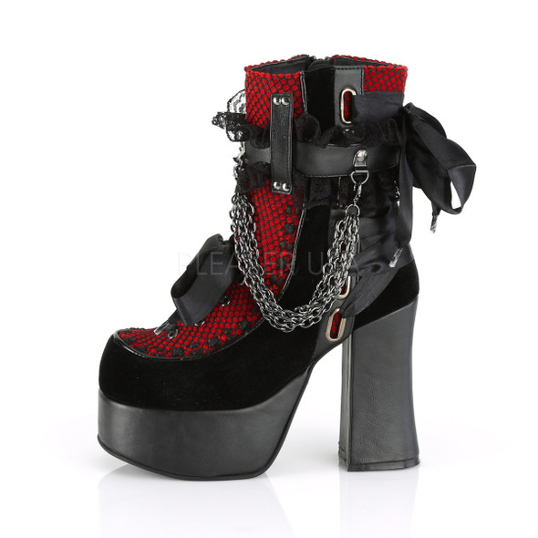 Red Chained in Lace ankle boots SIZE 7