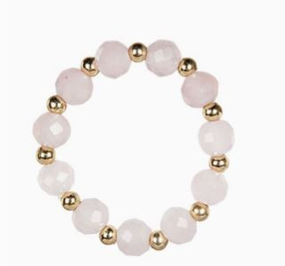 Faceted Rose Quartz 4 mm stretch Ring